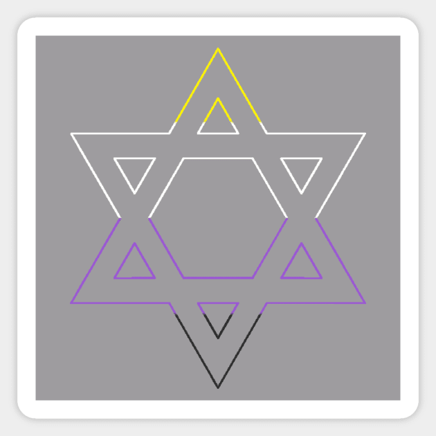 Star of David Non binary pride Sticker by ThePureAudacity